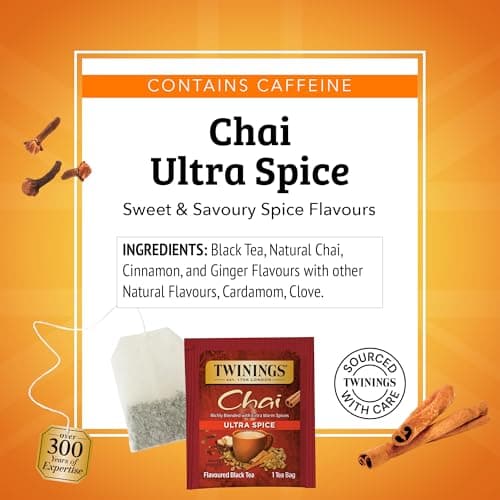 Twinings Ultra Spice Chai Black Tea Bags, 20 CT Box (1 Pack) — view 3