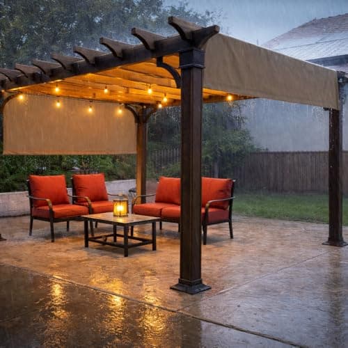 Alion Home Waterproof Pergola Cover - Universal Replacement Canopy for Pergolas (16' L x 8' W, Muddy Water) — view 3