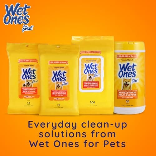 Wet Ones for Pets Antibacterial Dog Paw Cleaner with Built-in Scrubber Brush, Tropical Splash Scent - Foaming Cleanser for Dog Paws - Paw Washer & Grooming Care, 5 Ounce — view 10