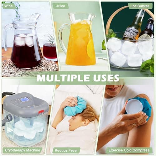 Extra Large Reusable Ice Cubes for Drinks(2” Square) - 12 Pack BPA-Free Plastic Ice Cube - Chills Drinks Without Diluting Suitable for Large Containers, Water Pitchers, Cold Therapy Devices — view 5