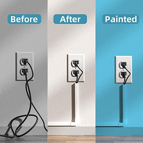 Delamu Cord Hider, 157in Cord Cover Wall, Premium Cord Covers for Wires on Wall, Cable Concealer Hider Kit for Hiding Wires in Home and Office Cable Management, 10X L15.7in X W0.95in X H0.55in, White — view 4