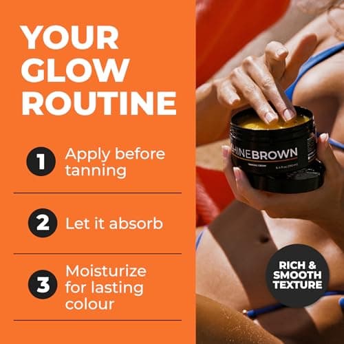 BYROKKO Shine Brown Tanning Accelerator Lotion - Indoor & Outdoor Fast Dark Tan Cream with Bronzer - Natural Botanical Oils for Face & Body - Water Resistant Formula - 7.1 Fl Oz Original — view 5