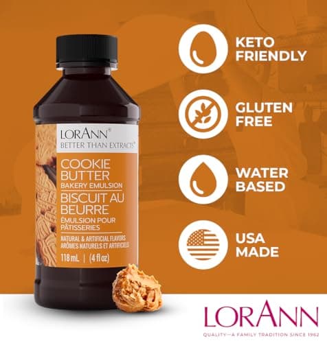 LorAnn Cookie Butter Bakery Emulsion, 4 oz - Intense Cookie Flavor Extract for Baking, Cookies, Frosting, Ice Cream, Smoothies and Beverage - Vegan, Gluten, Sugar, and Nut Free — view 4