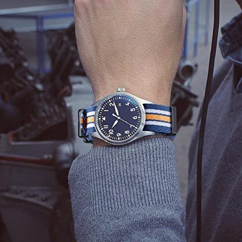 BINLUN Nylon Watch Band Thick G10 Premium Ballistic Nylon Multicolor Replacement Watch Straps with Silver/Black Stainless Steel Buckle for Men Women 18mm 20mm 22mm 24mm — view 3