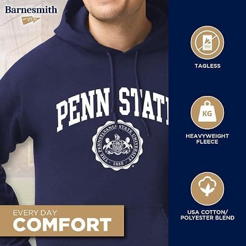 Barnesmith Pennsylvania State University PSU Nittany Lions Hooded Sweatshirt, Heritage, Navy, Large — view 2