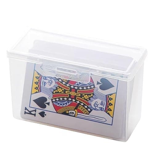 Plastic Card Organizer - Clear Storage Box for Business Cards, Playing Cards & Game Cards