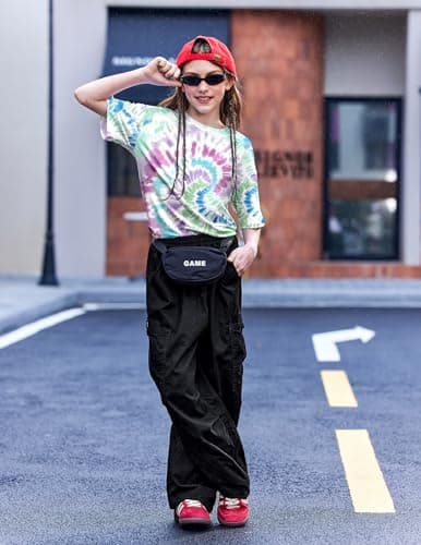 Arshiner Girls Shirts Size 10-12 Oversized Short Sleeve Summer Kids Tops Size 10-12 Casual Crewneck Soft Girls Tee Tops Tie Dye 11-12 Years — view 4