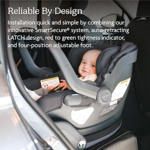 UPPAbaby Mesa V3 Infant Car Seat - Easy Installation + SmartSecure Technology - Attaches to Stroller | Base + Infant Insert Included - Ada (Sandstone) — view 4