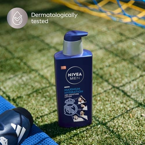 NIVEA MEN Real Madrid Limited Edition Design Maximum Hydration 48-Hour Moisture Body Lotion for Dry Skin, Aloe Vera Lotion for Men, 3-in-1 Body, Face and Hands, 16.9 Fl Oz Bottle — view 6