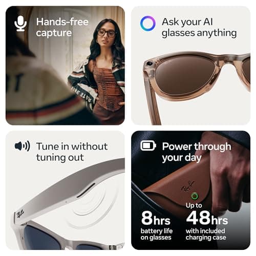 Ray-Ban Meta (Gen 2); Wayfarer; Shiny Black | Smart AI Glasses for Men; Women — 2X Battery Life — 3K Ultra HD Resolution and 12 MP Wide Camera; Audio; Video — Transitions® Graphite Green Lenses — view 3