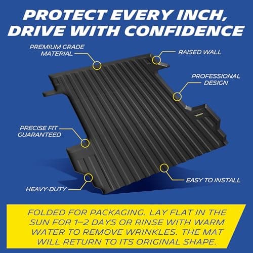 Michelin Truck Bed Mat for 2019-2026 Chevy Silverado/GMC Sierra 1500 5.8 FT / 69.9" Only (Not Fit Optional CarbonPro Bed), All-Weather Truck Bed Liner, Custom Fit, Durable TPE Bedliner, Non-Slip