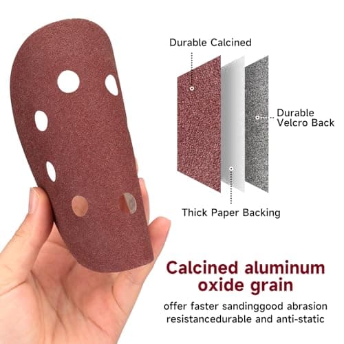 POTUINOM 165 PCS 5 Inch Sanding Discs,Round Hook and Loop Sandpaper for Random Orbital Sander 40 60 80 120 150 240 320 400 600 Grit — view 2