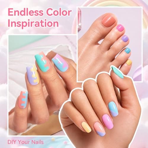 Nailshion Pastel Nail Polish, 6 Colors Soft Pink Green Light Blue Yellow — view 3