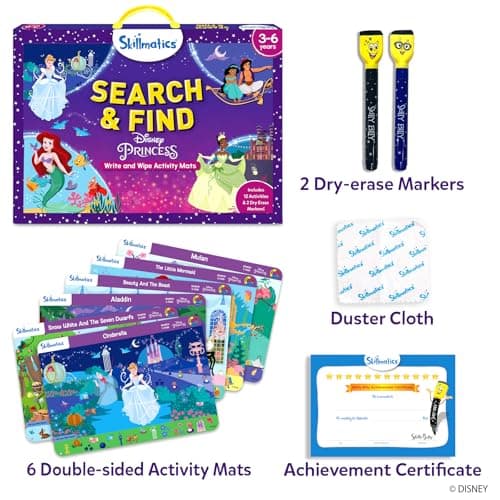 Skillmatics Search and Find Book – Disney Princess, Gift for Girls & Boys