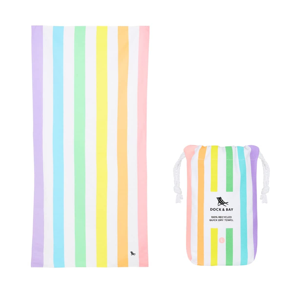 Dock & Bay Beach Towel - Quick Dry, Sand Free - Compact, Lightweight - 100% Recycled - Includes Bag - Cabana - Whitsunday Blue - Large (160x90cm, 63x35) — view 31