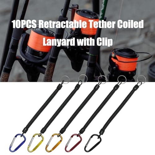 AXGSRV 10Pcs Retractable Coiled Lanyard Witch Clip for Tools