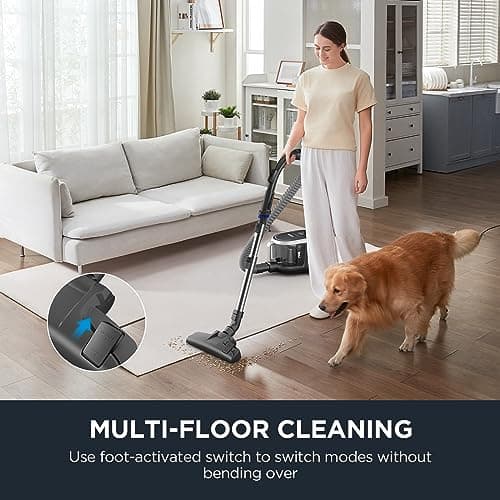 Eureka Bagless Canister Vacuum Cleaner, Lightweight Vac for Carpets and Hard Floors, Silver with Black, NEN180 — view 5