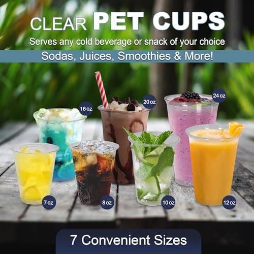 Morning Dew (16 oz, 1000 ct) Clear PET Cup, Plastic Cups 98mm Dia, Disposable Cold Drinking Cups, Perfect for Ice Coffee, Smoothie, Slushies, Juice & Mixed Beverages — view 5