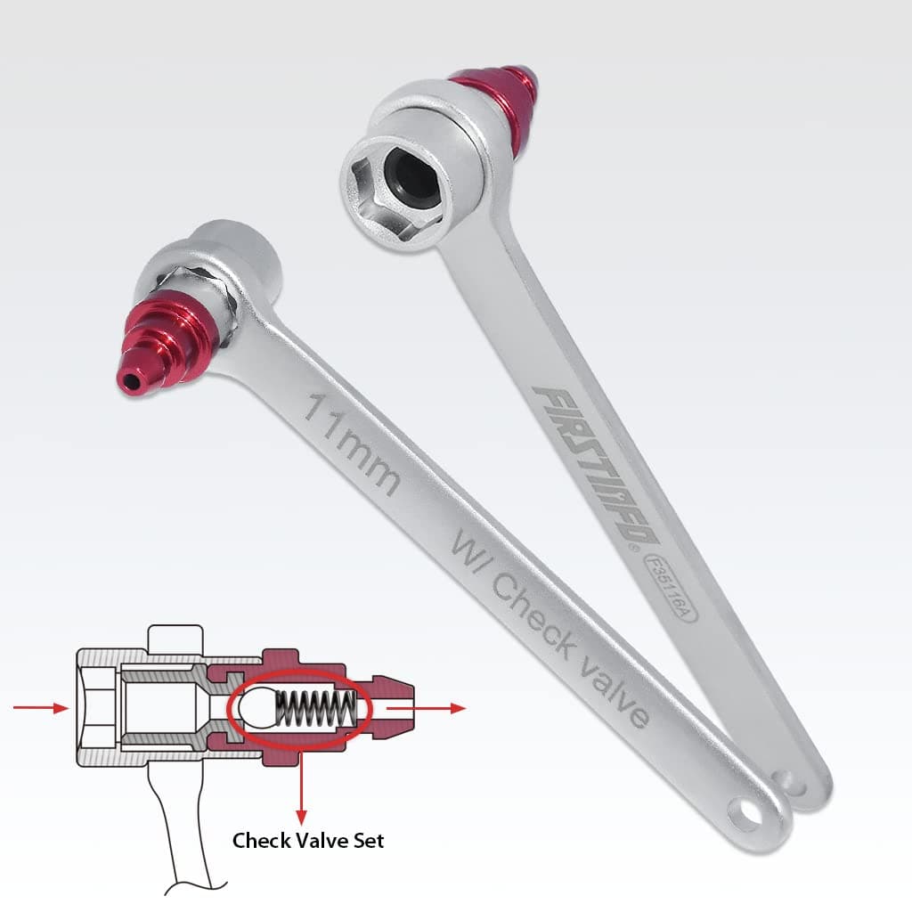 FIRSTINFO Mini 11mm Brake Fluid Clutch Bleeder with One-Way Check Valve, 6 Point Socket and Wrench for Brake Bleeding and Hydraulic Clutch Systems — view 4
