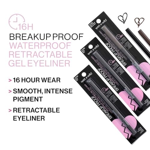 wet n wild Mega Last Breakup Proof Waterproof Retractable Gel Eyeliner - Ultra Pigmented 16-Hour Long Wear, Smudge Proof Satin Finish Formula, Cruelty-Free & Vegan - Charcoal — view 2
