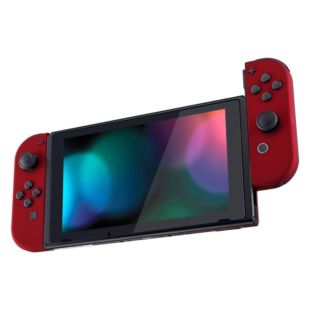 eXtremeRate Carcasa Joycon para Nintendo Switch & OLED Funda de Agarre Reemplazo Shell con Botones para Nintendo Switch Joycons OLED No Incluye Carcasa de Consola(Rojo Esmerilado) — view 4