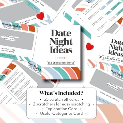 35 Scratch Off Date Night Ideas, Couples Gifts for Him, Her, Girlfriend, Boyfriend, Wife or Husband - Women or Men Anniversary Card Game, Engagement Gifts for Couples, Bridal Shower, Wedding, Birthday — view 5