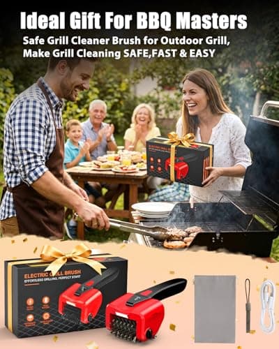 Electric BBQ Grill Brush,800RPM Automatic Grill Cleaner for Outdoor Grill with 2-Speed & 20kg Torque–Last 3.5H, LED Light for Night,No Bristle Drop Safe for Cast Iron Stainless,Gifts for Men Dad — view 3