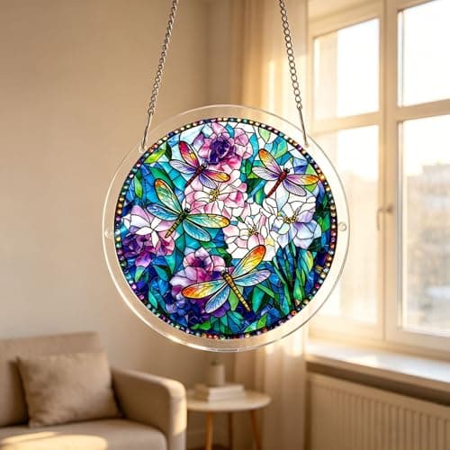 Acrylic Jigsaw Puzzle Suncatcher, 7.9in/20cm Acrylic Suncatcher Puzzle, Suncatcher Puzzle Kit, for Doors Garden and Window Hanging&Birthday Gift (G) — view 2