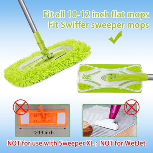 Unoutur Reusable Dry Sweeping Cloths Microfiber Wet Mop Pads Compatible with Swiffer Sweeper Mop Replacement Sweeping Mopping pad Refills for Hardwood Surface Floor Cleaning (4PCS) — view 4