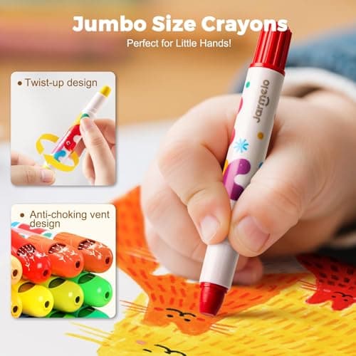 Jar Melo Jumbo Crayons for Toddlers, 24 Colors TwistJoy Non Toxic Washable Crayon, Easy to Hold Large Crayons, Safe for Babies and Children Gifts — view 3