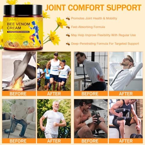Bee Venom Body Massage Cream with Chondroitin for Back, Knees, Hands, Neck, Feet - 120g — view 3