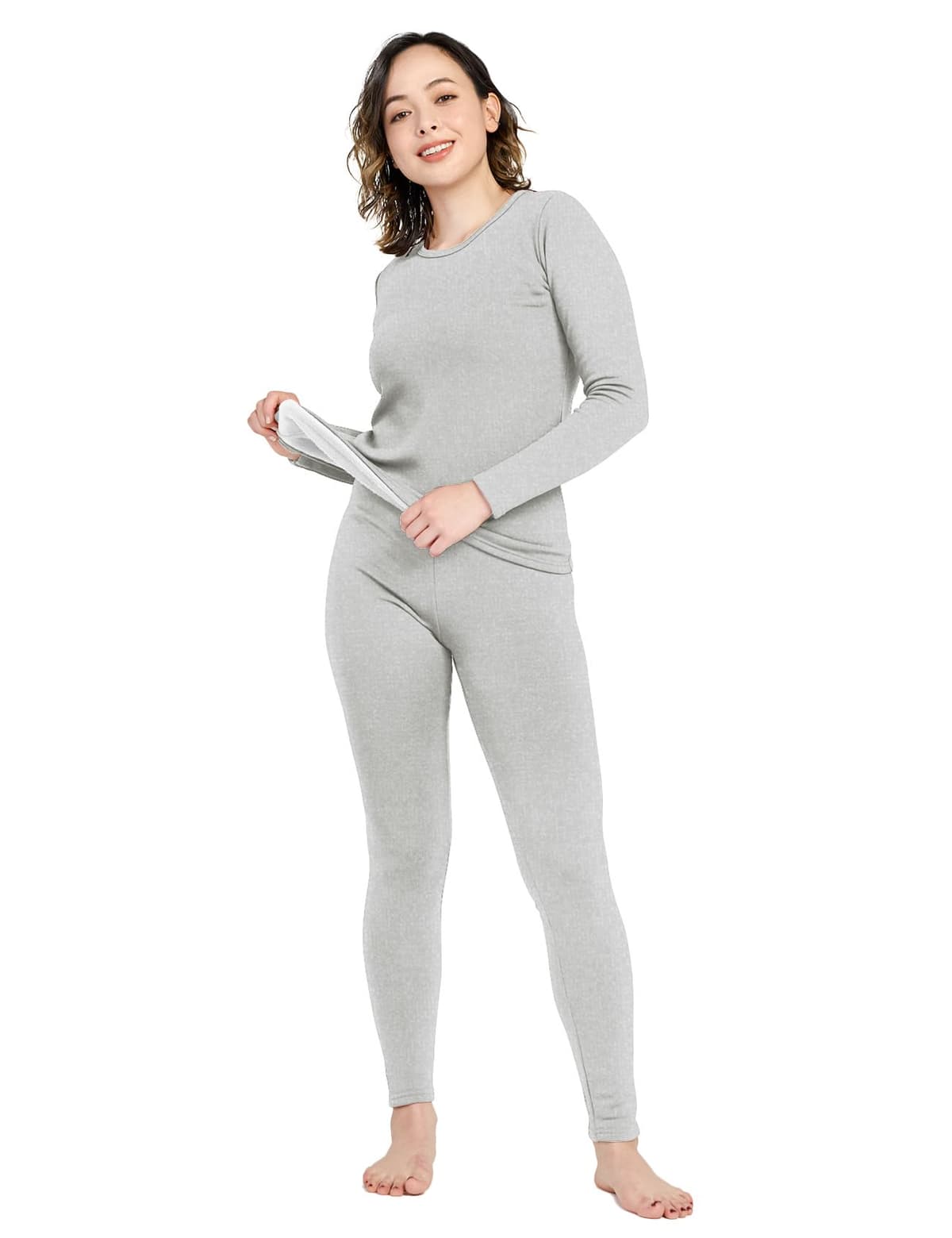 LAPASA Conjunto Ropa Termica Mujer Extra Calido Set Interior Camiseta Manga Larga Malla Termico Deportiva Invierno Frio Extremo Deporte Esqui Montaña L17/L41/L44 — view 15