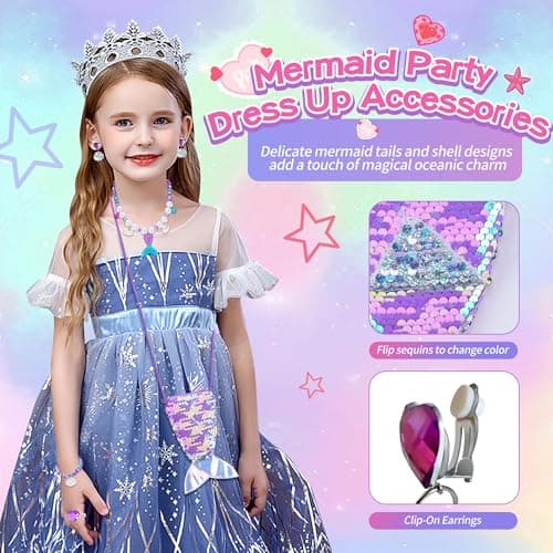 Cherry Tale Mermaid Toys Gifts for Girls 4-6 7 8 9 10 Years Old, Girls Birthday Gifts Set with Light Up Star Pillow Diary Plush DIY Water Bottle Kits, for Daughter Niece Christmas — view 3