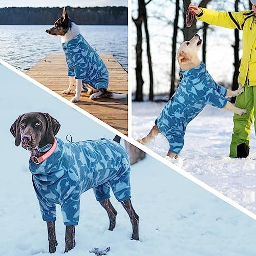 ROZKITCH Dog Shark Fleee Pajamas, Pet Windproof Warm Cold Weather Jacket Vest with Luminous Zipper, Jumpsuit Apparel Outfit Clothes for Small Medium Large Dog Shark S — view 6