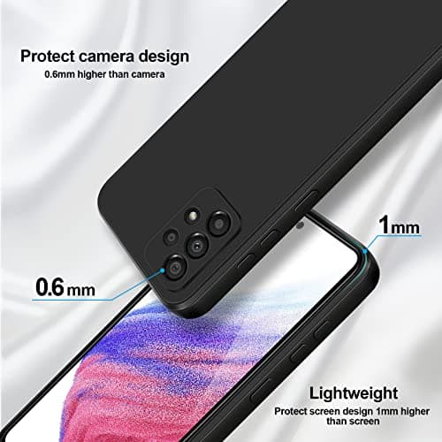 GiiYoon Case Compatible with Samsung Galaxy A53 5G, Silky-Soft Touch Full-Body Protective Phone Silicone Case, Shockproof Cover with Microfiber Lining, Black — view 3