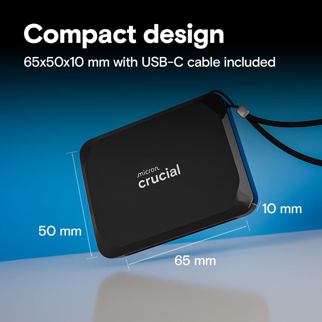 Crucial X9 1TB Portable External SSD - Up to 1050MB/s, External Solid State Drive, Works with PC, Mac, PlayStation and Xbox,  — view 5