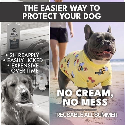 Spark Paws Sunblock Dog T-Shirt, SPF30 Protection, Lightweight Breathable Quick Dry for Dogs with Sensitive Skin - Bees & Flamingo (Set of 2) - Size 4XL — view 4