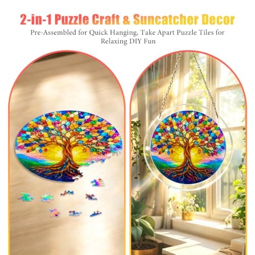 MIANID Acrylic Jigsaw Puzzle Suncatcher, Tree of Life Sun Catcher Puzzle — view 3