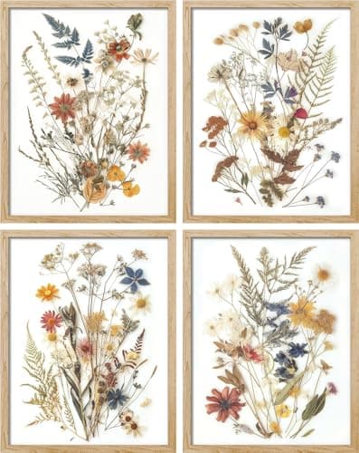 SIGNWIN Poster Botanical Flower Dried Flower Nature Illustration Decorative Country/Farmhouse Rustic Cozy Zen for Living Room, Bedroom, Office - 8"x10"x 4
