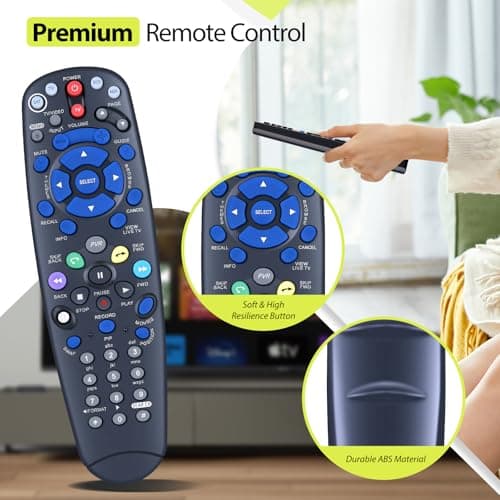 RYQIF Replacement Remote Control for Bell Satellite TV 5.4 IR, Fits 187017 187016 199533 9241 9242 9400 6131 6141 6400 — view 3