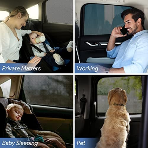 AUGOLA Car Window Shades，for Baby/Camping UV-Protection 2PCS Medium 39"x19" — view 5