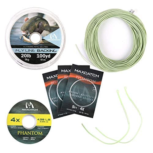 Maxcatch Best Price Trout Fly Fishing Line; Weight Forward, Floating Fly Line (1F/2F/3F/4F/5F/6F/7F/8F/9F/10F) (Line Combo Moss Green,WF5F)