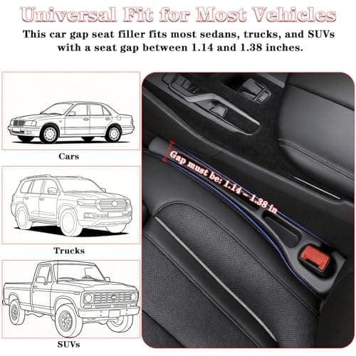 FortiyParts Car Seat Gap Filler Organizer of 2, 2 in 1 Car Gap Filler (Black) — view 5