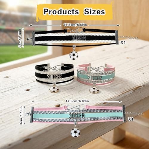 UPEOXT 2 Sets 2026 Soccer Merchandise, Handcrafted Soccer Bracelet for Women and Teens, Football Jewelry Accessory, Football Fan Gifts, Team Gear, Fan Merch (2 Sets)
