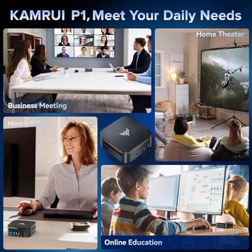 KAMRUI Pinova P1 Mini PC, W-11 Pro AMD Ryzen R2544(Beat 10110U/N150/N95 up to 3.7GHz), 16GB RAM 256GB SSD Mini Desktop Computer Support 4K HDMI+DP+Type-C/WiFi/BT for Business Home Office Mini pc — view 7