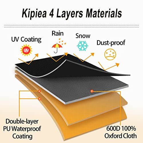 Kipiea 600D Patio Furniture Covers Waterproof Winter, Outdoor Furniture Set Covers for Table Chairs, Heavy-Duty Outdoor Sofa Covers with Anti UV and No Tears, No Fading (98" L x 98" W x 36" H) — view 6