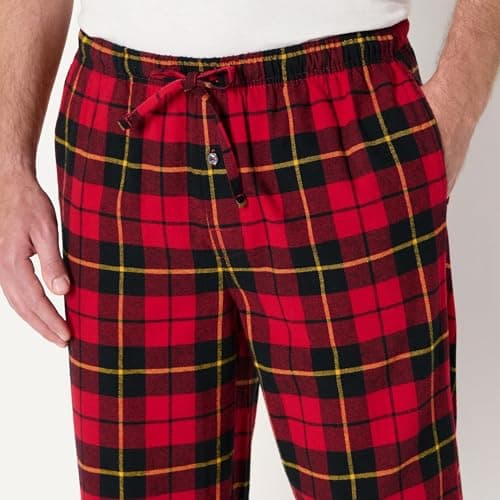 Amazon Essentials Men's Flannel Pajama Pant, Red Buffalo Plaid, X-Small — view 3