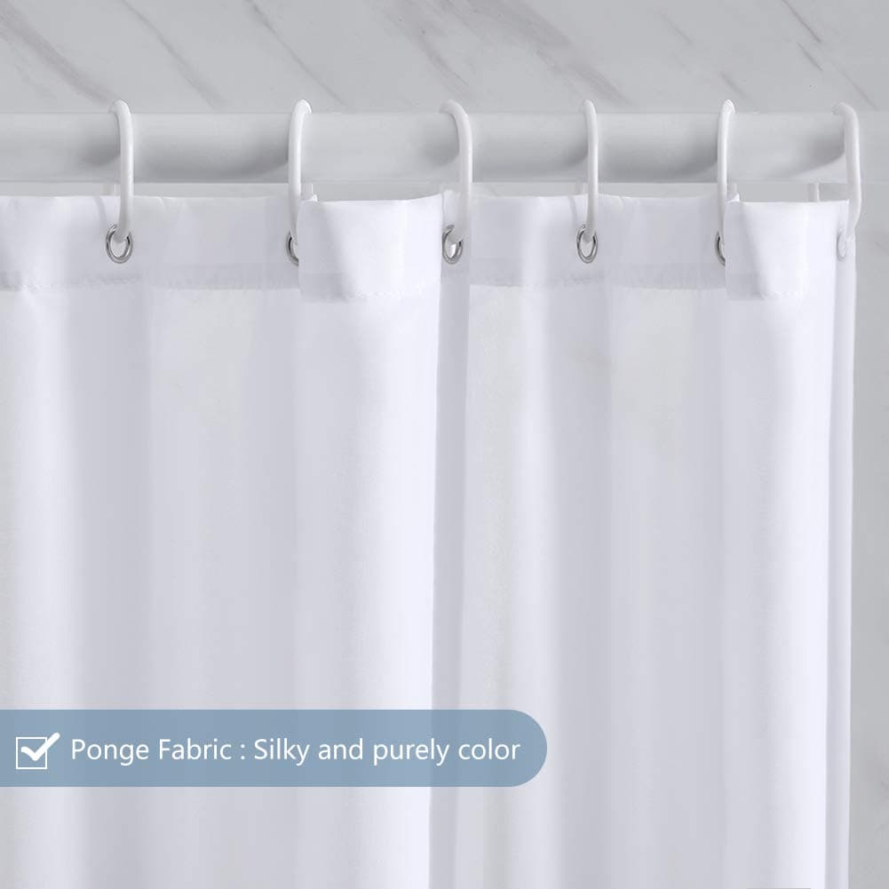 Furlinic Cortina Ducha 200x200cm Antimoho Impermeable Lavable Blanco Tela Poliéster Grandes Cortinas de Baño con 12 Aros de Cortina Ducha. — view 4