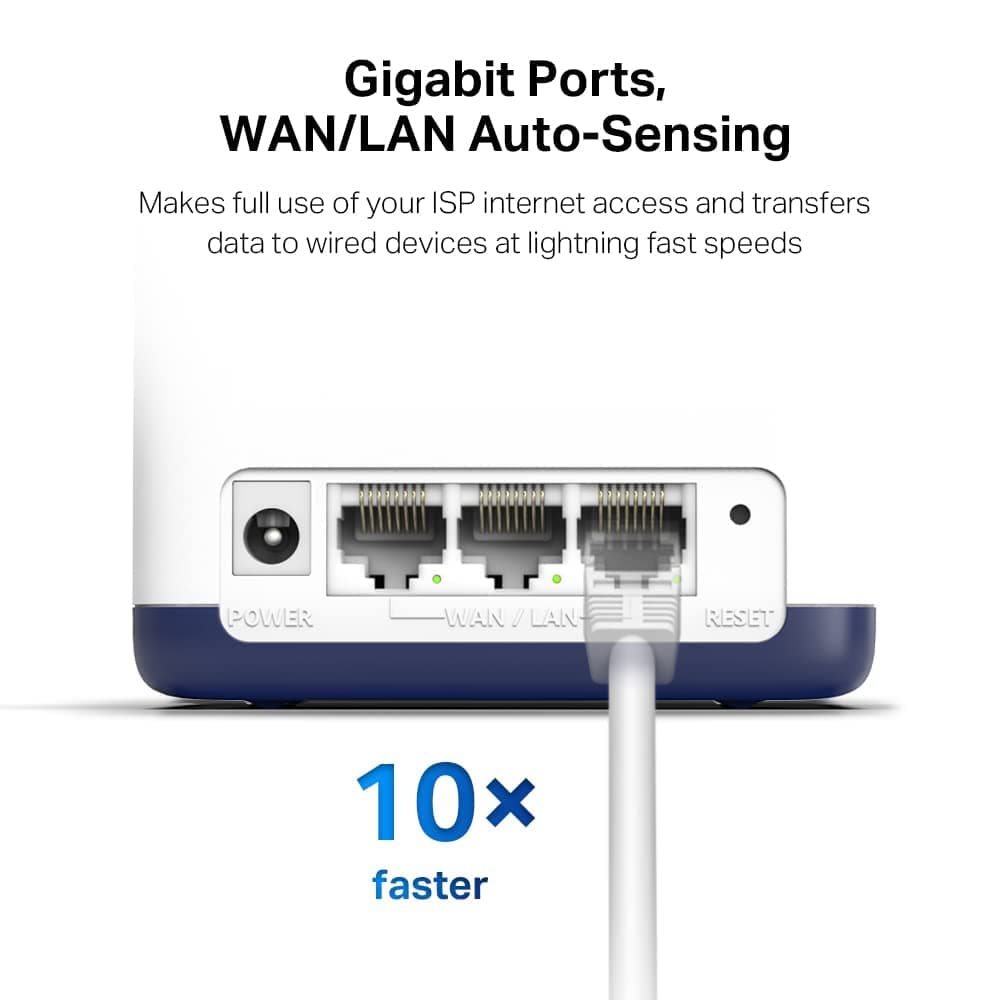 MERCUSYS Halo H50G(3-pack) AC1900 WiFi Extender Booster,Dual Band Mesh WiFi System,TP-Link Router,VPN Encryption WiFi Booster,APP Control,Guest Network,Gigabit Ports,Easy Setup,Parental Control — view 4