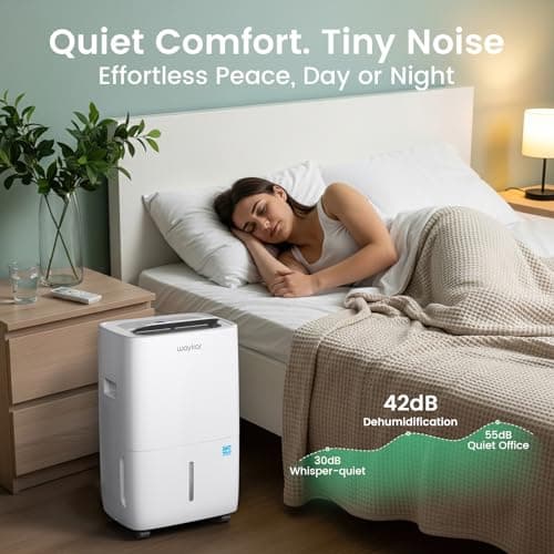 Waykar 120 Pints Energy Star Dehumidifier for Spaces up to 6,000 Sq. Ft at Home, in Basements and Large Rooms with Drain Hose and 1.14 Gallons Water Tank — view 8